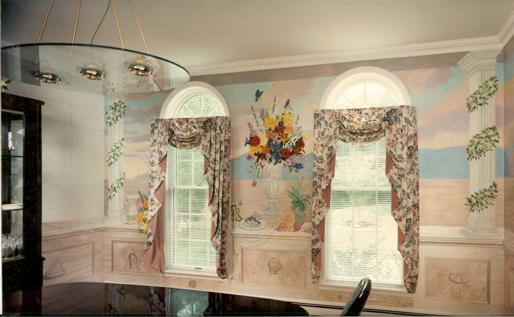 Diningroom mural. with faux marbling. Ft. Salonga, NY