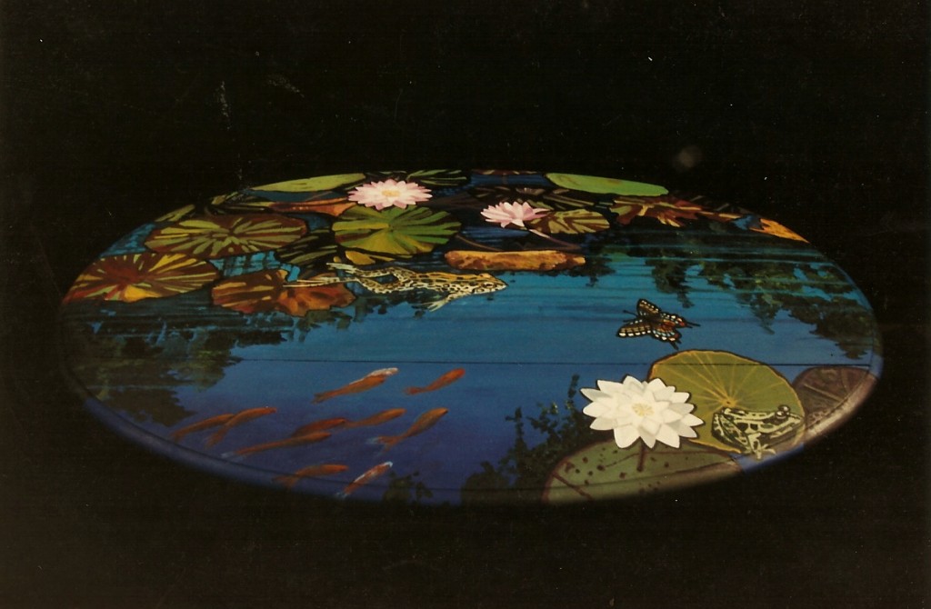 Painted lilypond coffee table. Killlington, Vt.-1