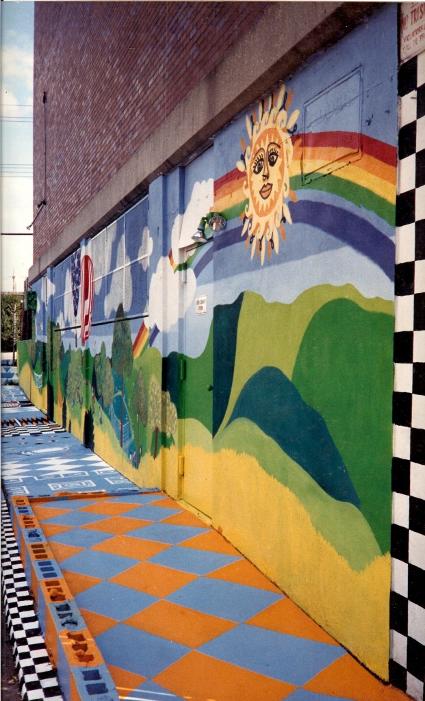 Right Ssde view of Jewish Community Network mural with painted side walk.edited