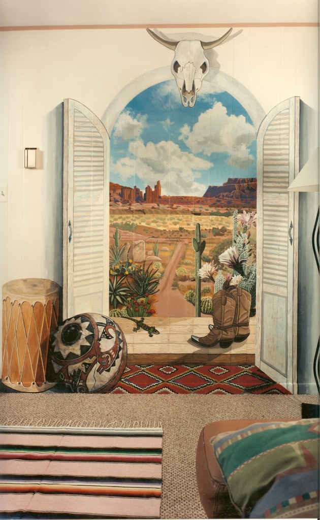 Southwestern desert mural for livingroom. Roslyn, NY