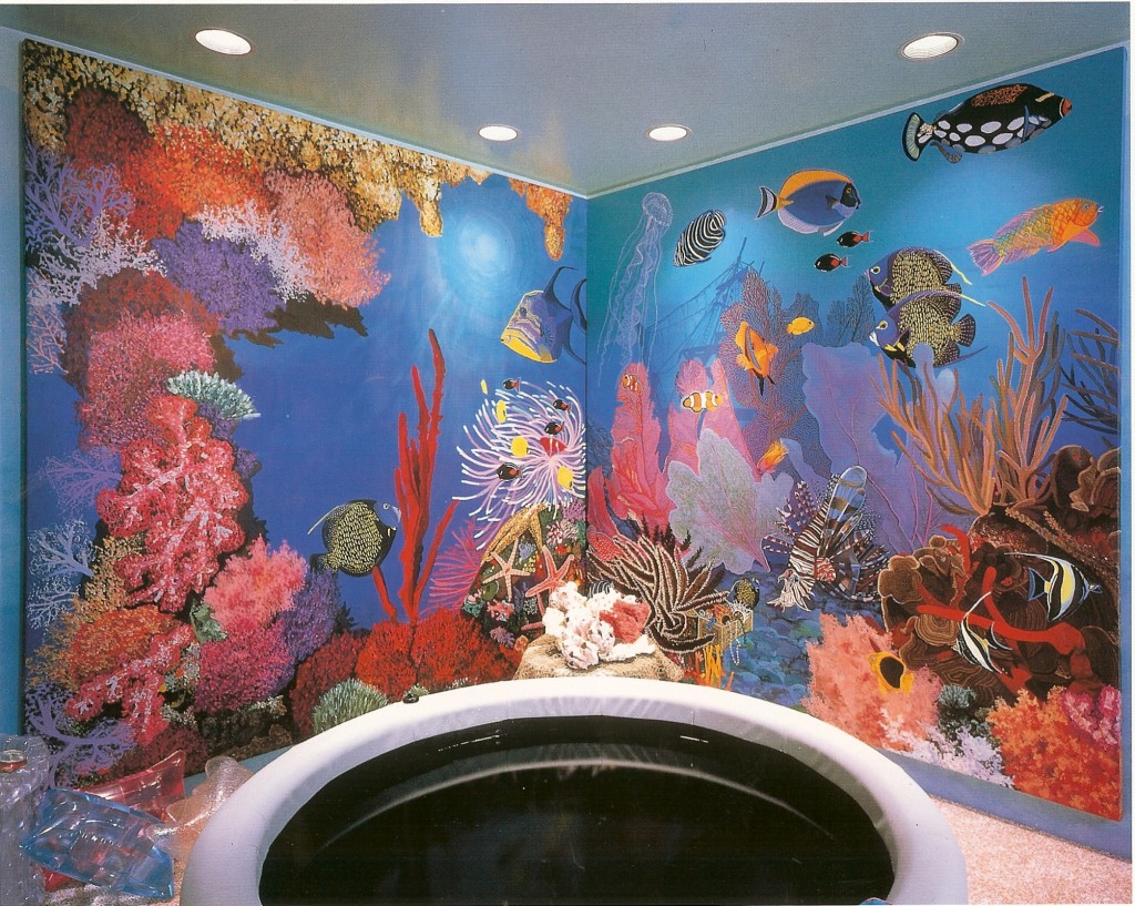 Underwater life mural for hot tub room. Designer showcase, Sands Point, NY - Copy
